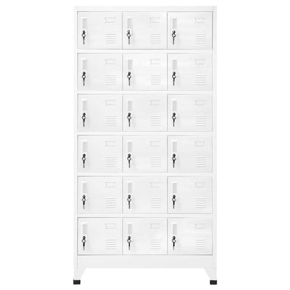 Xolmizyn 18-Compartment Industrial Locker Cabinet, Heavy Duty Metal Storage Organizer for Office Gym School, Matte Gray Sheet Metal Locking Cabinet 35.4 x 15.7 x 70.9 Inches