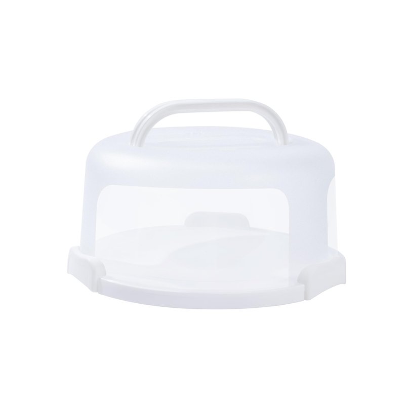 SETLUX 10in Plastic Cake Carrier with Handle, Round Cake Holder with Lid Pink Cake Container for 6in/8in/10in Cake(white)