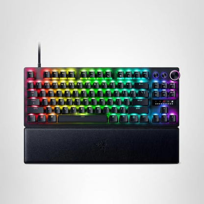Razer Huntsman V3 Pro TKL Esports Gaming Keyboard: Analog Optical Switches - Razer Snap Tap - Rapid Trigger - Adjustable Actuation - Media Keys & Dial - Doubleshot PBT Keycaps - Wrist Rest - Black