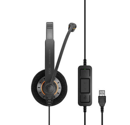 EPOS Sennheiser Consumer Audio SC 60 USB ML (504547) - Double-Sided Business Headset | For Skype for Business | with HD Sound, Noise-Cancelling Microphone, & USB Connector (Black)
