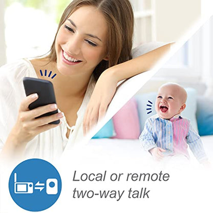 VTech RM7764-2HD Smart WiFi 2 Camera BabyMonitor, 360° Pan&Tilt, 10X Zoom, 7” HD Display & NightVision, Soothing Sounds, 2-Way Talk, Temperature & Motion Detection