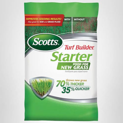 Scotts Turf Builder Starter Food for New Grass, 15 lb. - Lawn Fertilizer for Newly Planted Grass, Also Great for Sod and Grass Plugs - Covers 5,000 sq. ft.