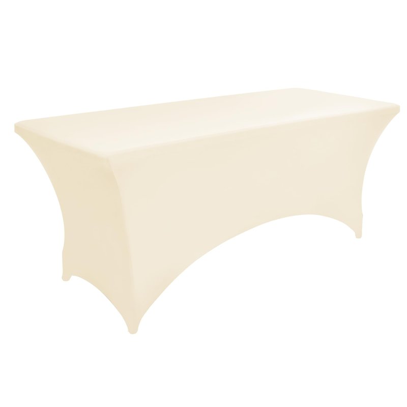 ZarzaaSik 10-Pack 4ft Spandex Table Covers for Rectangular Folding Tables - Wrinkle Resistant Stretch Tight Table Cloths - Fitted Table Protector for Parties, Trade Shows, Banquet, and Wedding