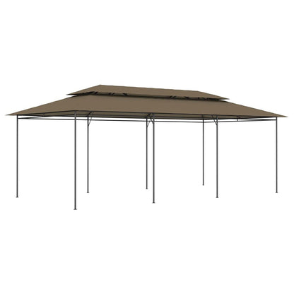 Taupe Gazebo, 236.2x106.3 Inch Outdoor Canopy Tent with Tubular Steel Frame, UV Resistant Polyester Fabric, Foldable Patio Shelter for Garden, Beach, BBQ Lawn Structures
