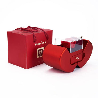 WLWXMH Preserved Handmade Red Rose With Hollow Clavicle Necklace, Jewelry Boxes with Necklace, Present For Girlfriend,Wife,Mom