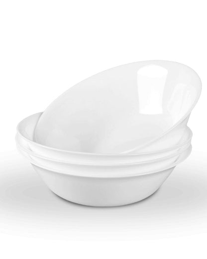 LaGlint 25OZ Cereal Soup Bowl Set of 4, Opal Glass 7.5 inch White Bowls for Ramen, Noodle, Salad, Fruit, Dishwasher and Microwave Safe