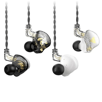 Yeabomy Wired Gaming Earbuds 2 Pack, AK6 PRO in Ear Monitors, Deep Bass Sound Wired Earbuds, HiFi in Ear Headphones with New 1DD 10mm Dynamic Driver, IEM for Music Gaming Video Calling (Black+White)