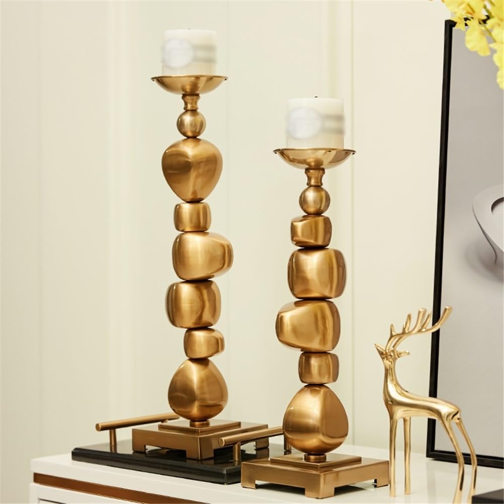 Candlestick Holders Retro Aromatherapy Candle Holder Modern Light Luxury Decorative Ornaments Alloy Candlestick Candle Holders(Small)