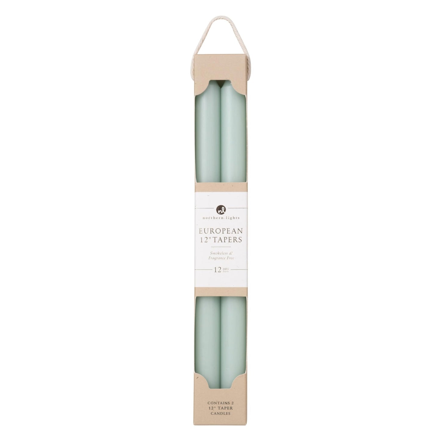 Northern Lights Candles - 12" 2PK Premium Tapers, Pistachio - 72856