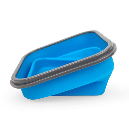 CARTINTS Large 1200ml Collapsible Bowls with Lids, Silicone Food Storage Containers, Space-Saving Meal Prep Containers For Kitchen and Outdoors Camping, Set of 3, Grey