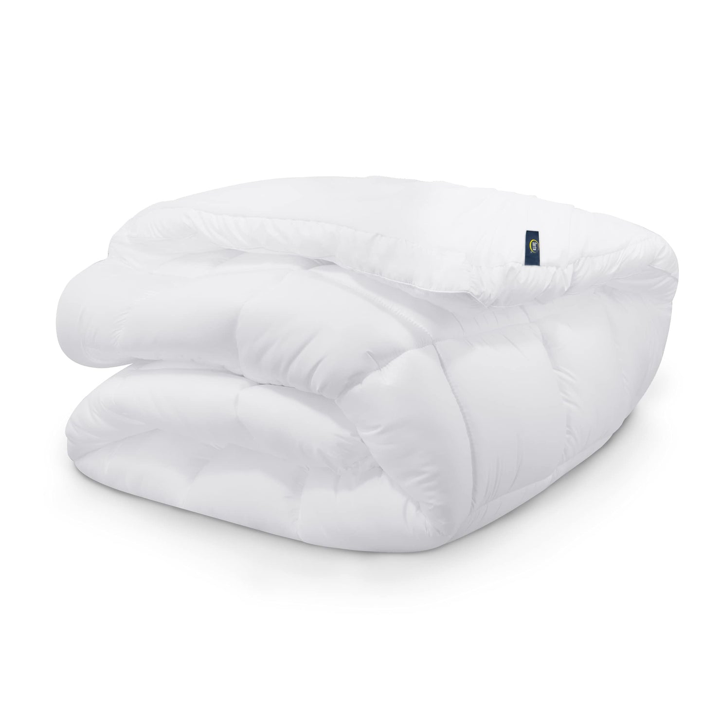 Serta Down Illusion Soft Hypoallergenic 2 inch Pillowtop Simple Fit Mattress Topper, Queen, White