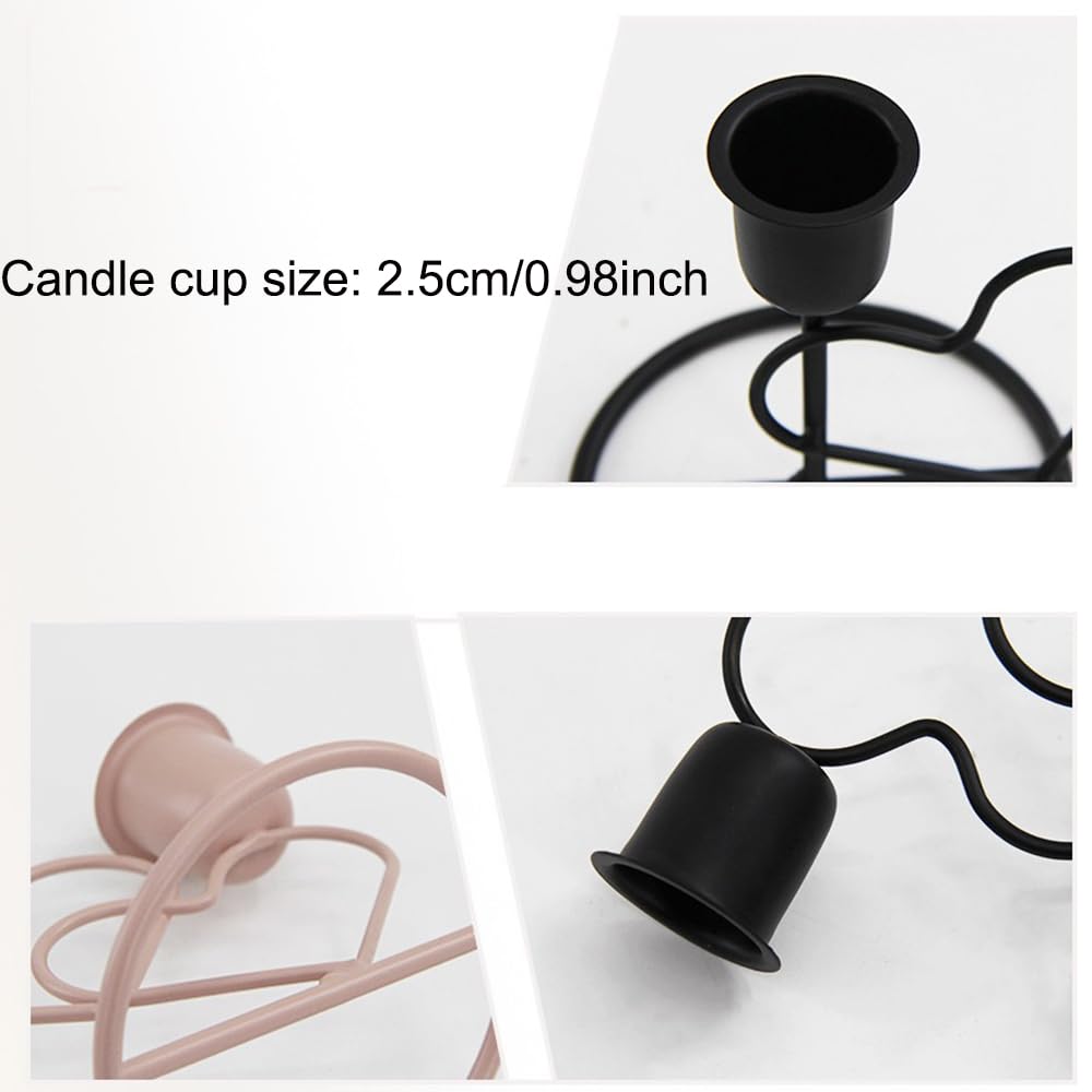Metal Heart Candlestick Holders for Valentines Decor Taper Candle Holders Table Centerpieces for Romantic Wedding Party Girl's Room Decor