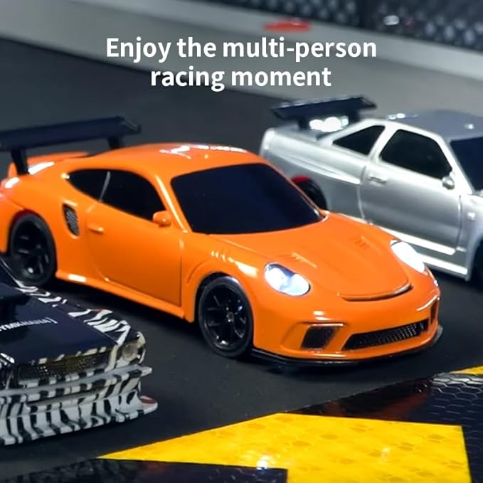 1/43 Mini RC Drift Car 2.4GHz RTR Full Proportional Remote Control Cars 4WD High Speed Racing Lights Kit and Racing Tires (4304)