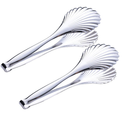 Enwinner Buffet Cooking Serving Tongs, 12 inch Kirsite Catering Chef Food Salad BBQ Serving Utensils, Set of 2(stainless steel) (Stainless Steel)