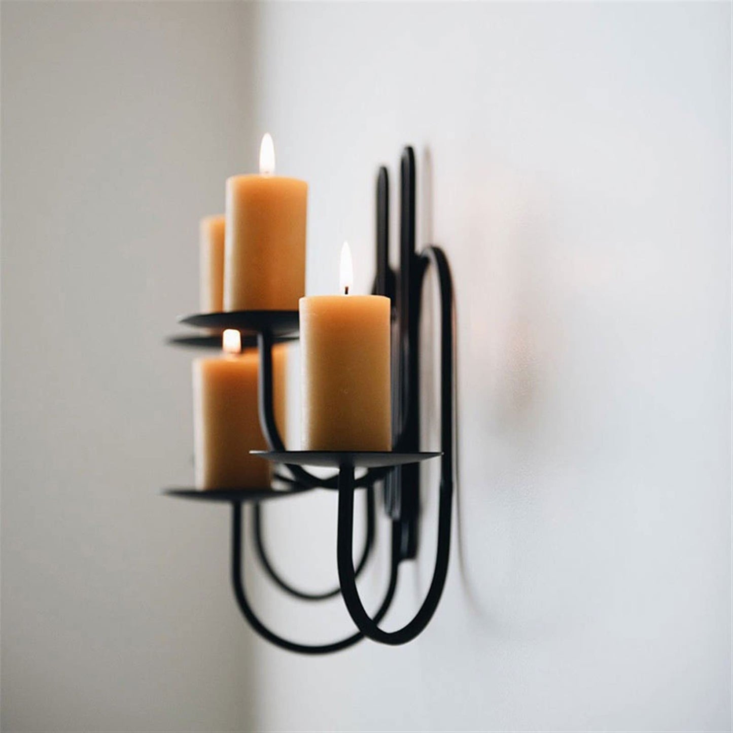 Decorative Candlestick European Light Luxury Iron Wall Mounted Candlestick Simple Living Room Porch Corridor Candle Holder Candlestick