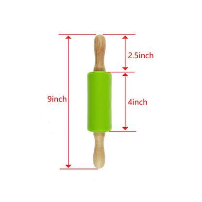 Miokun 18 Pack Small Rolling Pin for Kids, 9 Inch Kids Rolling Pin for Home Kitchen (6 colors)