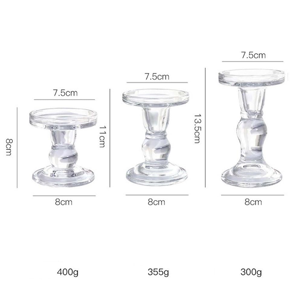YUHUAWF Candle Holderss Glass Candle Holder, Candlelight Dinner Decoration, Aromatherapy Candle Holder Decorative Candlestick(Medium)