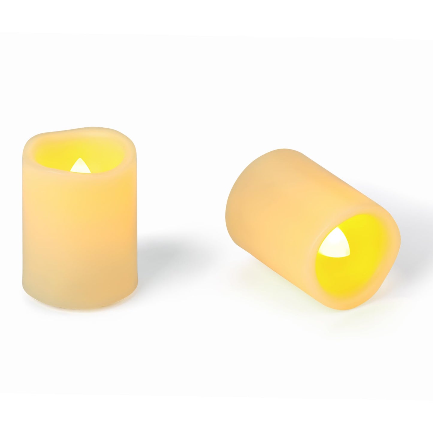 Yakpo 48 Pack 1.5" x 2" Battery Operated Votive Candles, Flameless LED Votive Tea Light Candles Flickering, Electric Powered Outdoor Flicker Candles Bulk for Holiday Wedding Halloween Home Decorations