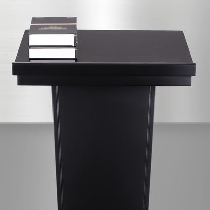 FAiruo Stand Up Lectern Podium,Tilt Design Standing Desk Host Stage Speaking Reading Table, for Classroom Conference and Auditorium/White/58x48x120cm