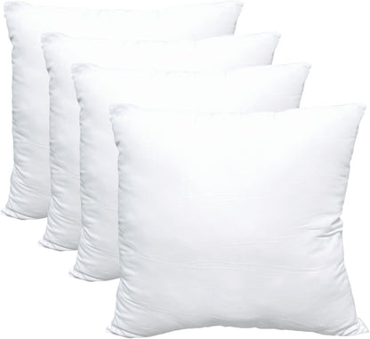 Obruosci Luxury Pillow Inserts - Hypoallergenic Ultra Soft Couch Cushion Fillers | Pack of 4, 18 x 18 Inches