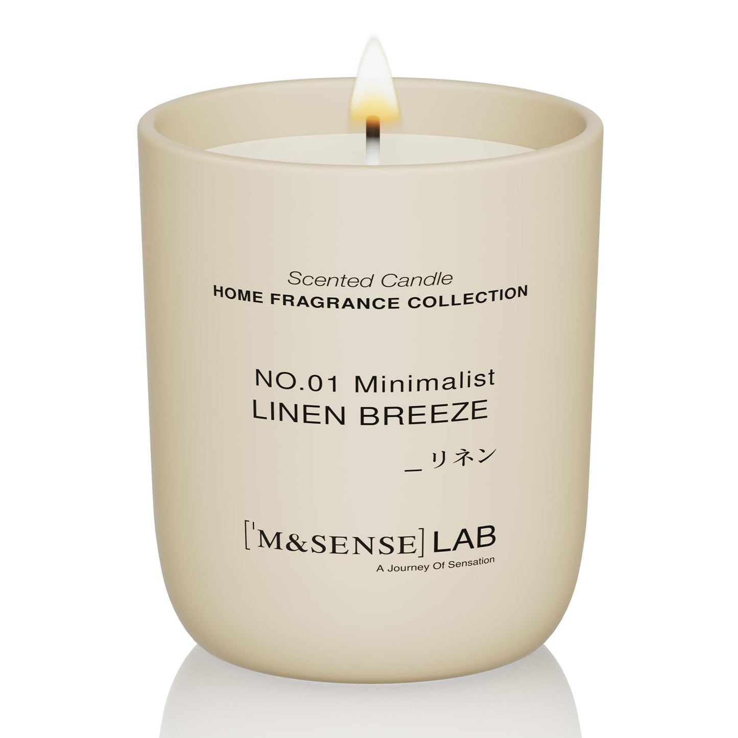 M&SENSE Natural Soy Candle| Linen Breeze | 5.3 oz | Mini Spring Scented Candles for Relaxation,Meditation,Home Décor | for Bedroom, Office, Party Small
