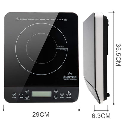 Duxtop Portable Induction Cooktop, Countertop Burner Induction Hot Plate with LCD Sensor Touch 1800 Watts, Silver 9600LS BT-200DZ