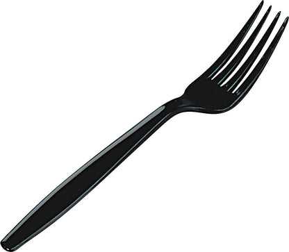 Georgia-Pacific Dixie 7.13" Heavy-Weight Polystyrene Plastic Fork by GP PRO (Georgia-Pacific), Black, FH517, (Case of 1,000), 1 Box/Case