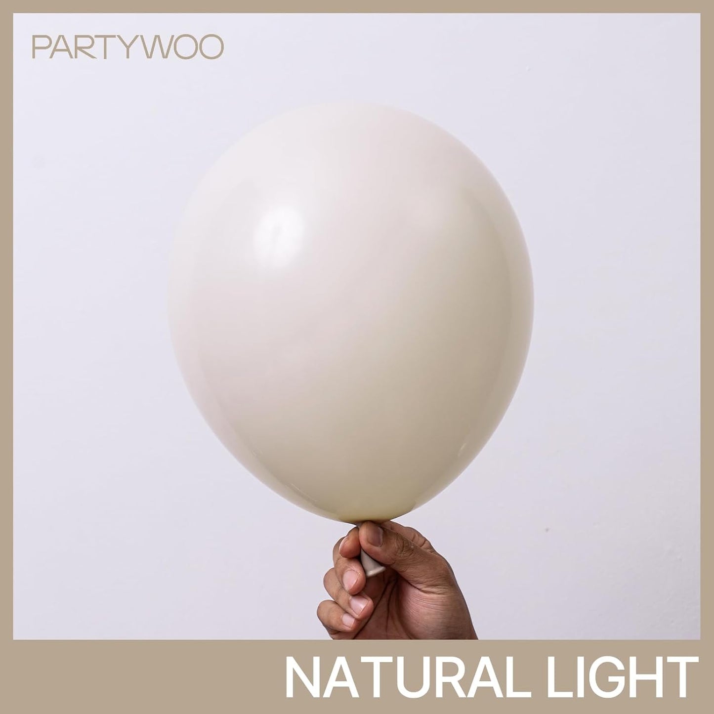 PartyWoo White Sand Balloons - 50 Pcs 12 Inch Beige & Ivory Latex Balloons for Weddings & Celebrations