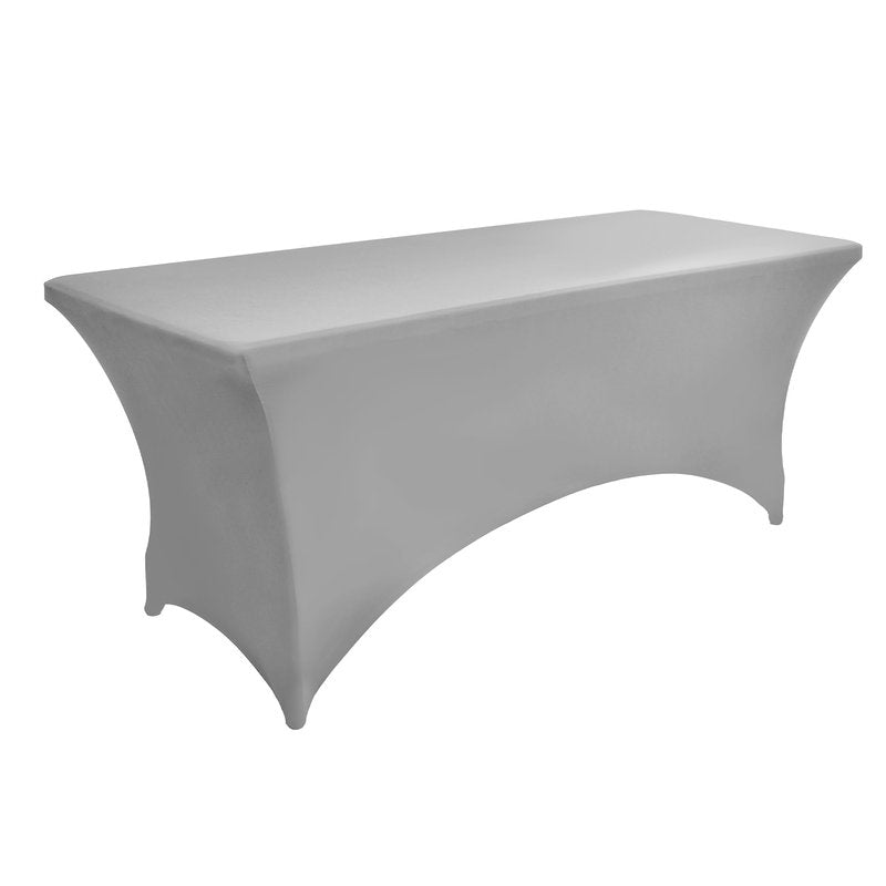 ZarzaaSik 113 6-Pack 6ft Spandex Table Covers for Rectangle Standard Folding Tables - Wrinkle Resistant Stretch Tablecloths - Ultimate Fitted Table Protector for Parties, Banquet, and Wedding