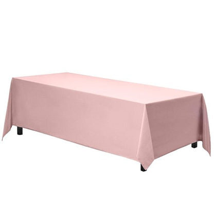 Gee Di Moda Rectangle Tablecloth - 90 x 132 Inch Pink Table Cloth for 6 Foot Tables with Floor-Length Drop - Heavy Duty Washable Fabric for Holiday Party, Dinner, Weddings & Baby Shower
