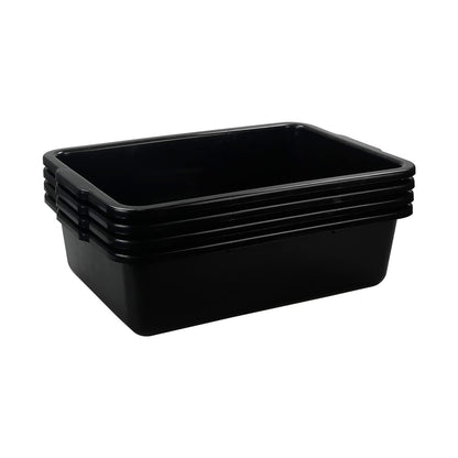Vababa 3-Pack Plastic Commercial Bus Box, 13 L Kitchen Bus Tub
