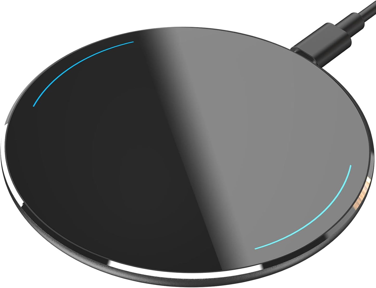 TOZO Wireless Charger 15W Max Fast Wireless Charging Pad Compatible with iPhone 16/16 Plus/16 Pro Max /15/14/13/SE/12 Series, Samsung Galaxy S24/S23/S22 Series (No AC Adapter), Glossy Black