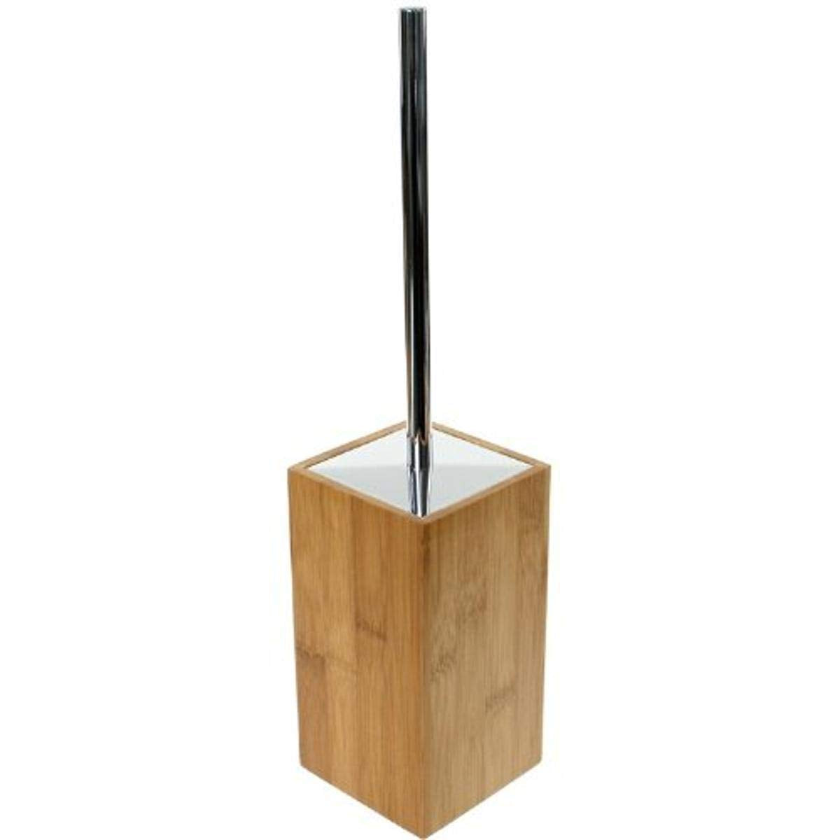 Gedy Gedy PO33-35 Wood Square Toilet with Brass, Natural, Bamboo