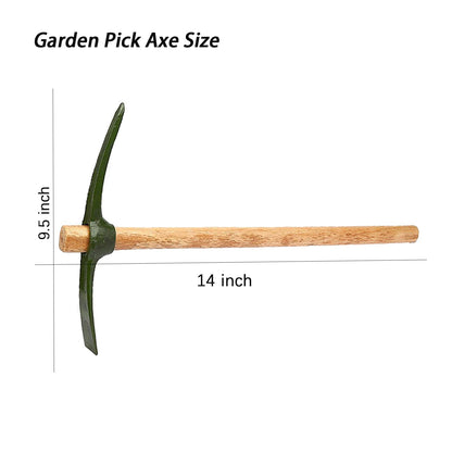 rosyquarz Forged Heat Treated One Piece Intact cast Iron Hoe,Weeding Garden Pick Axe,for Gardening,Camping and Outdoors Climbing Pickaxe