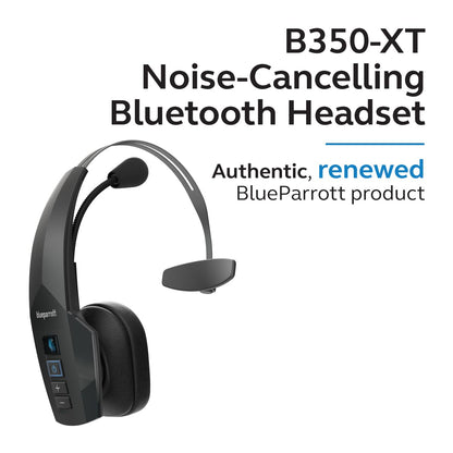 BlueParrott B350-XT Noise Cancelling Bluetooth Headset - Updated Design with Industry Leading Sound & Improved Comfort, Hands-Free Headset w/Expanded Wireless Range & IP54 Rated Protection (Renewed)