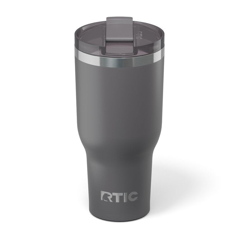 RTIC 40oz Essential Tumbler with Lid, Ceramic Lined, Insulated, Stainless Steel, Metal, Double Wall Vacuum-Insulation, Travel Cup for Iced Coffee, Tea, Hot and Cold Drink, Graphite