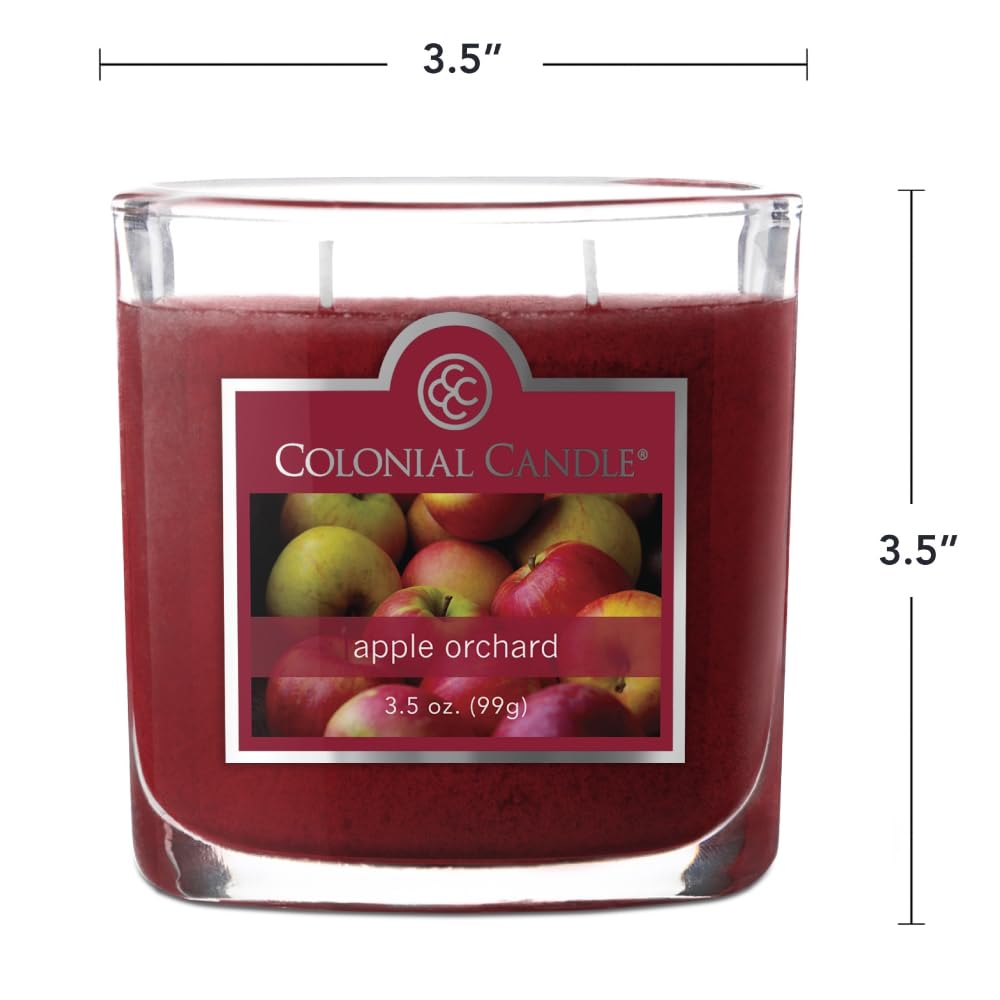 Colonial Candle Apple Orchard Scented Jar Candle, 2 Wick, 3.5 oz, Mottled Wax Candle (Pack of 2)