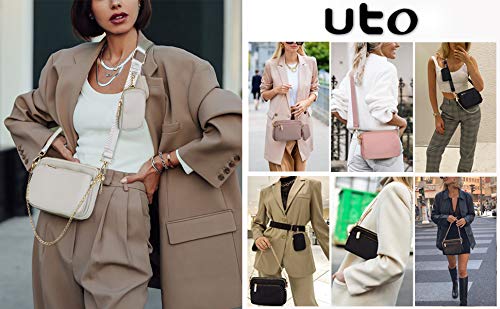 UTO Small Crossbody Bags for Women 3 in 1 Trendy Belt Purse Fashion Designer Mini Cute Sling Fanny Chest Pack