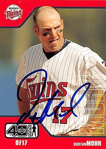 Sports Memorabilia Autograph Warehouse 246126 Dustan Mohr Autographed Baseball Card - Minnesota Twins 2002 Upper Deck Fortyman - No. 376