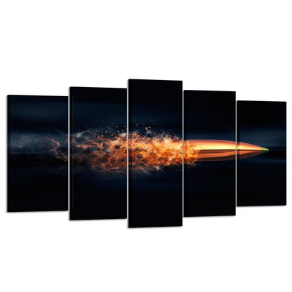 KREATIVE ARTS Flying Bullet with Dust Trail Canvas Print Pictures Framed Modern Contemporary Paintings on Canvas Posters and Prints Wall Art for Living Room Decor