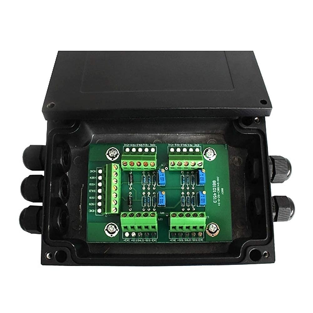 ATO Load Cell Junction Box Summing Box for Scales, 4 Inlets to 1 Outlet, Aluminum Alloy Casing,Waterproof and Dustproof,Easy to Assemble and Debug