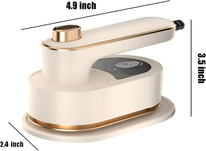 Skiennix Portable Mini Handheld Steam Iron - 180° Rotatable Design for Travel & Home Use | White