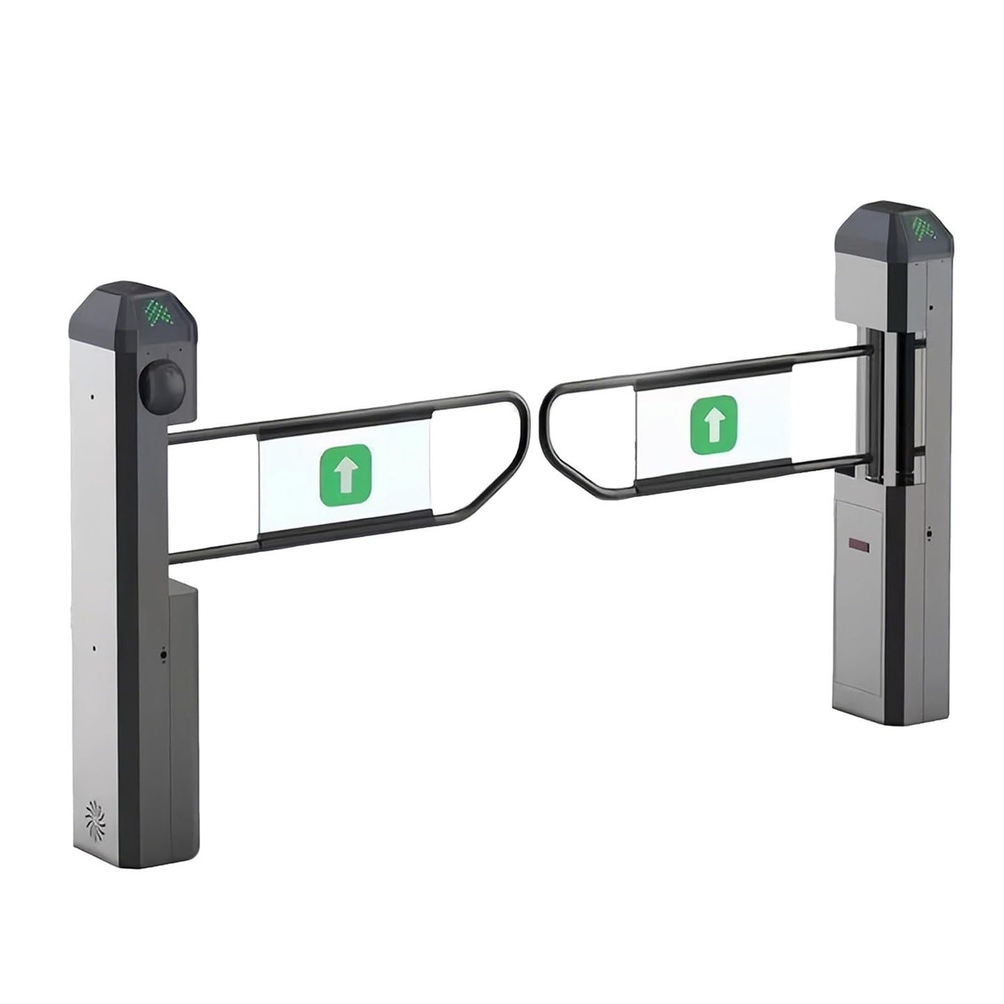 FRANREADER Public Entrance Automatic Turnstile with Radar Sensing - 90° Swing Gate for Transportation Hubs & Retail, Featuring Reverse Alarms & LED Indicators, One-Way Entry Access Control System