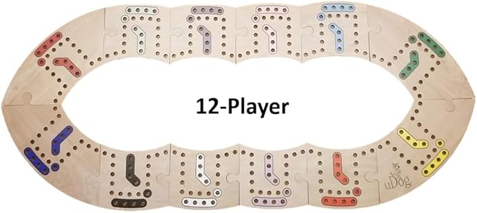 uDog Board Game | Old-Fashioned Fun for 2–12 Players | Handmade in The USA | Durable Wooden Pieces to Last a Lifetime | Family Game Night (12 Player)