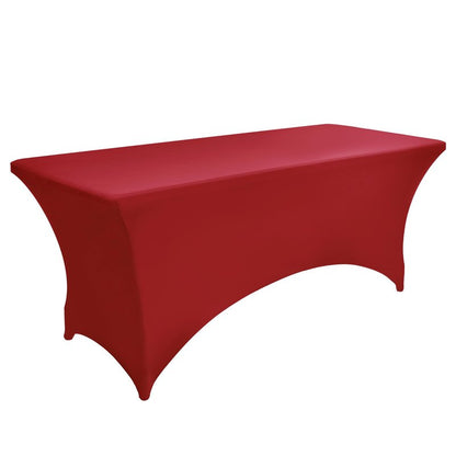 ZarzaaSik 10-Pack 8ft Spandex Table Covers for Rectangle Folding Tables - Washable Elastic Tablecloth - Ultimate Fitted Table Protector for Parties, Trade Shows, Banquet, and Wedding