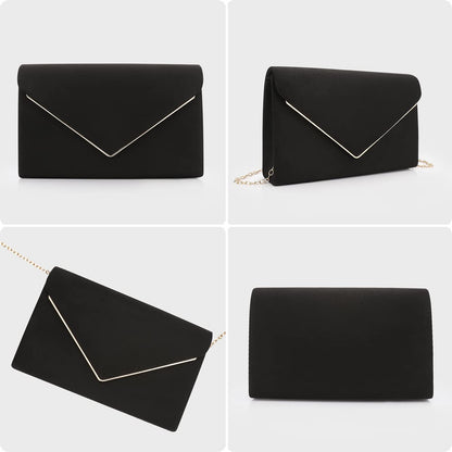 BBjinronjy Clutch Purse for Women Evening Bags Handbags for Wedding Party Cocktail Prom Faux Suede Crossbody Shoulder Bag