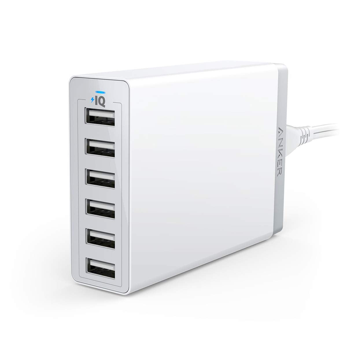 Anker Charger, 60W 6 Port USB Charging Station, PowerPort 6 Multi USB Charger for iPhone 14/13 Series, iPad Pro/Air/Mini, Galaxy S23/S22/S21, Note 20 Ultra, LG, HTC, and More