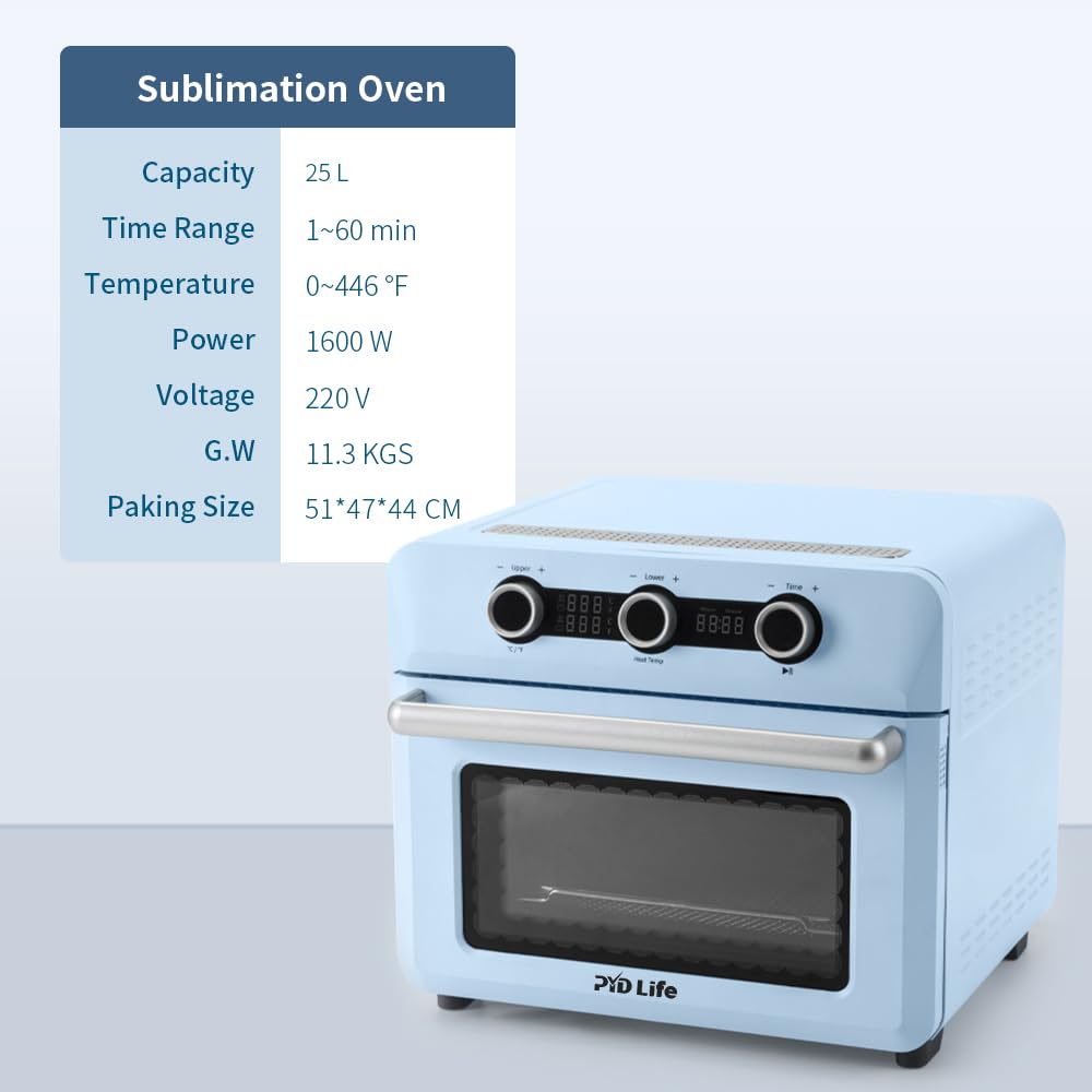 PYD Life 25 L Sublimation Oven Sublimation Starter Benginers Kit Bundle Sublimation Pens with Rose Gold Clip,Sublimation Tape,Heat Blower and Sublimation Pens Wrapping Tools