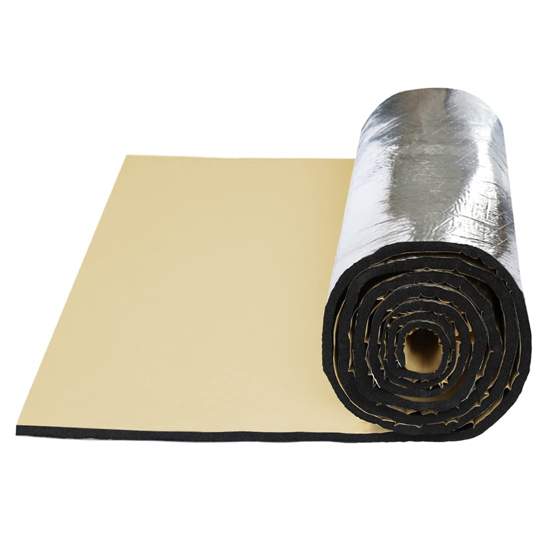 uxcell 394mil 10mm 21.5sqft Sound Deadening Mat Aluminum Foil Foam Car Fender Engine Heat Sound Deadener Insulation Mat 79" x 40" for Cars