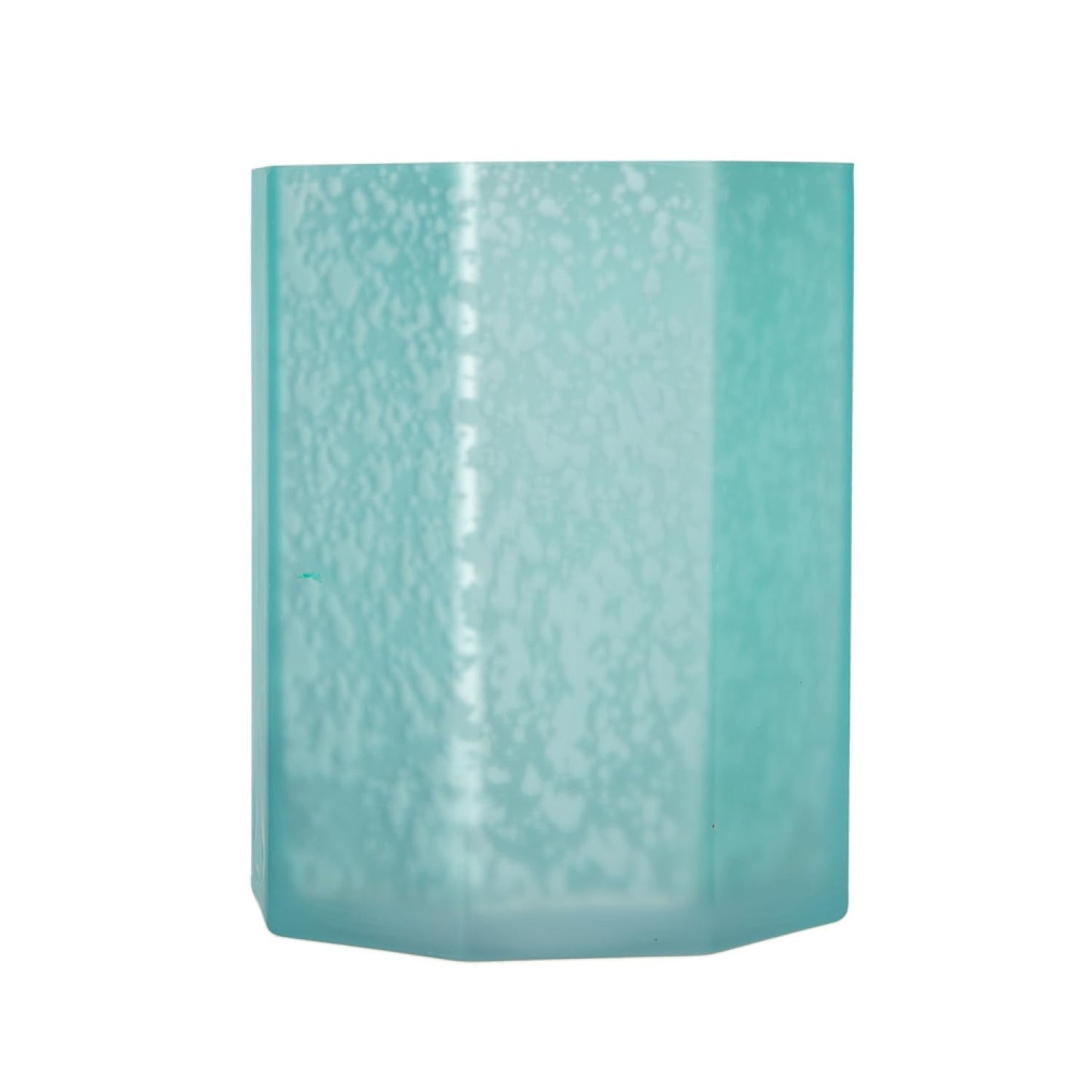 Aqua Blue Frosted Mercury Glass Octagonal Candle Holder, 4 Pack